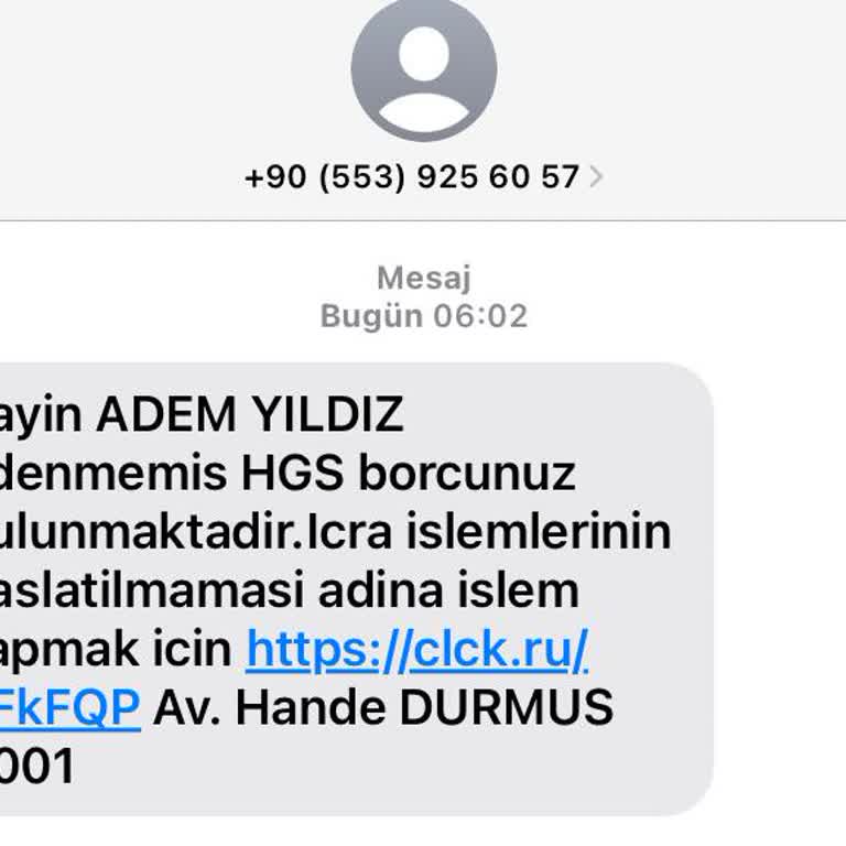 Yanlış HGS Borcu Mesajı