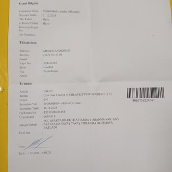 Adidas Ayakkabıda 15 Gün İçinde Yıpranma Sorunu