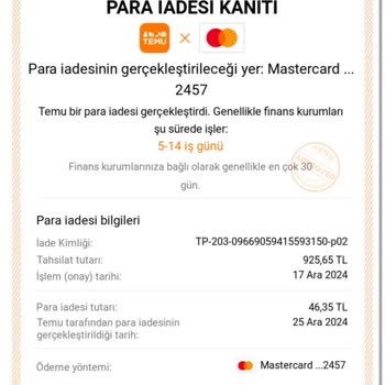 İade Edilen Para Kartıma Hala Yansımadı