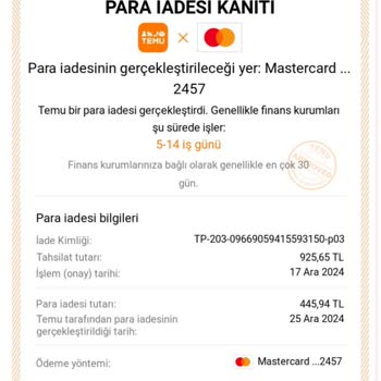 İade Edilen Para Kartıma Hala Yansımadı