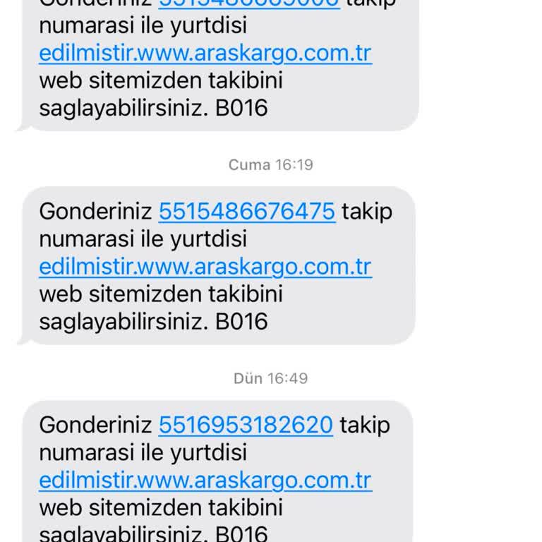 Aras Kargo'dan Gelen Sürekli Mesajlar Can Sıkıyor