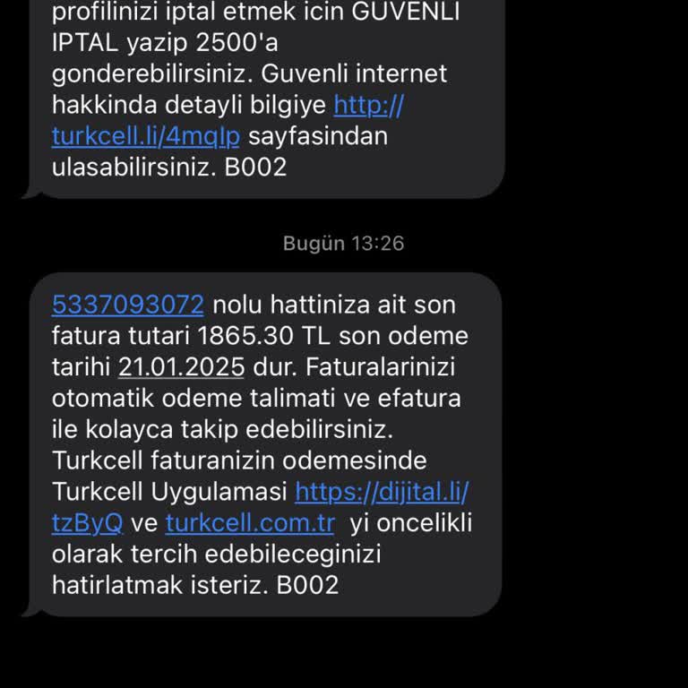 Tanımadığım Kişiye Ait Fatura Mesajları Ve Güvenli İnternet Profili Sorunu