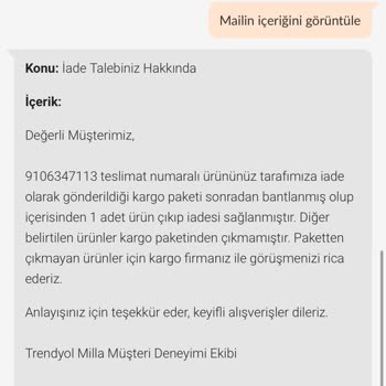 Yanlış İade İşlemi Ve Kayıp Ürünler