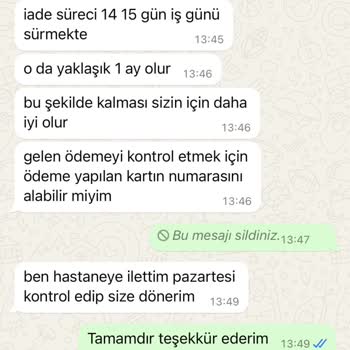 İade Edilmeyen Check-Up Ücreti Mağduriyeti