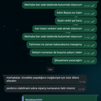 İade Sürecinde İletişim Sorunu
