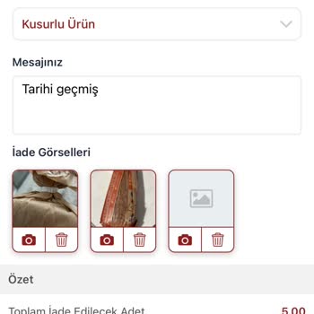 Yanlış Ve Tarihi Geçmiş Ürün Gönderimi Şikayeti