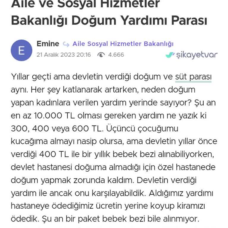 Doğum Yardımında Adaletsizlik