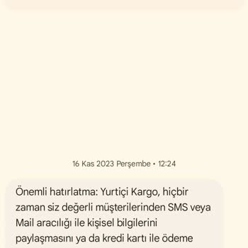 Yurtiçi Kargo Tarafından Kargom Hakkında Telefonuma Hiçbir Mesaj Veya Arama Yapılmamıştır