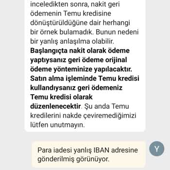 Temu'dan Yapılan İade İşleminin Gecikmesi Ve İletişim Sorunları