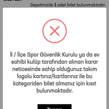 Passolig Kısıtlamasıyla Bilet Alımında Sorun Yaşıyorum