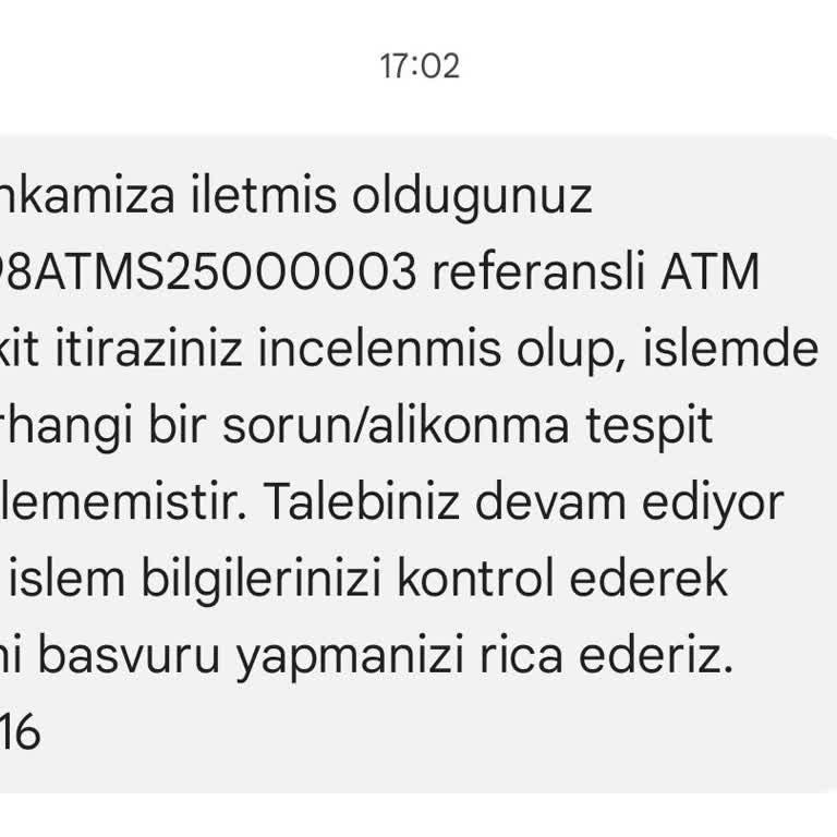 ATM'de Alıkonulan Para Sorunu