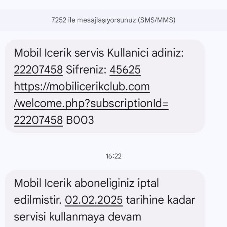 Vodafone Bilgim Dışında Yapılan Mobil İçerik Aboneliği