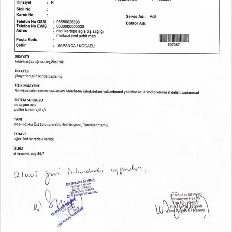 Hastalık Nedeniyle İptal Talebine Olumsuz Yanıt