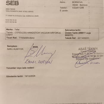 Tefal Süpürge Servis Sürecinde Mağduriyet