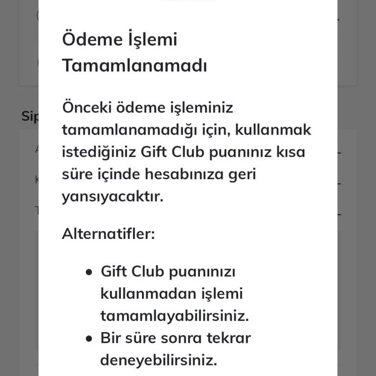 Gift Puan Kullanımında Sorun