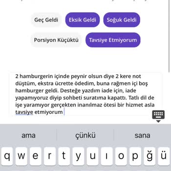 Getir'den Gelen Eksik Ve Soğuk Hamburger Kabusu