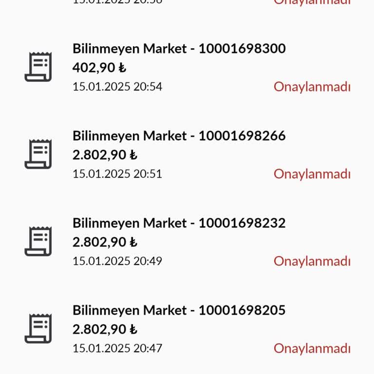 Market Uygulamasında Fiş No Sorunu Ve Onay Hatası
