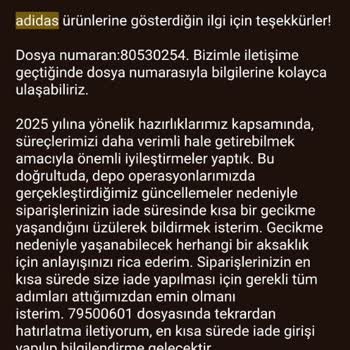 Adidas İade Sürecinde 1.5 Ayı Aşan Bekleyiş