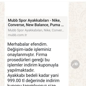 Dar Kalıp Ayakkabı Ve Para İadesi Yerine Değişim Kuponu