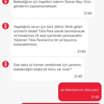 Eksik Ürün İadesinde Tıkla Gelsin'in Yetersiz Çözümü