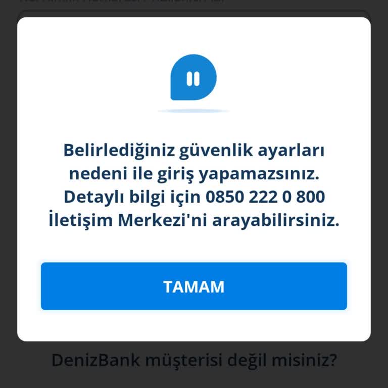 Denizbank Mobil Bankacılık Erişim Sorunu