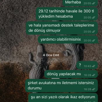 Havale İle Yüklenen Bakiyeye Yanıt Yok