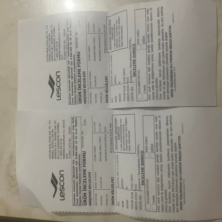 Lescon Eşofman Takımında Tüylenme Sorunu