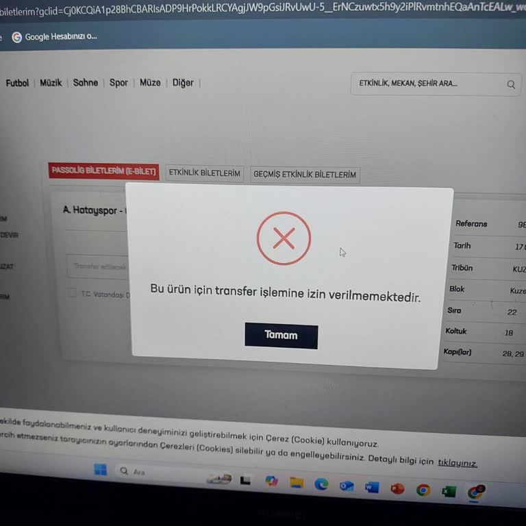 Bilet Transferi Engeli: Maça Gidemiyoruz!