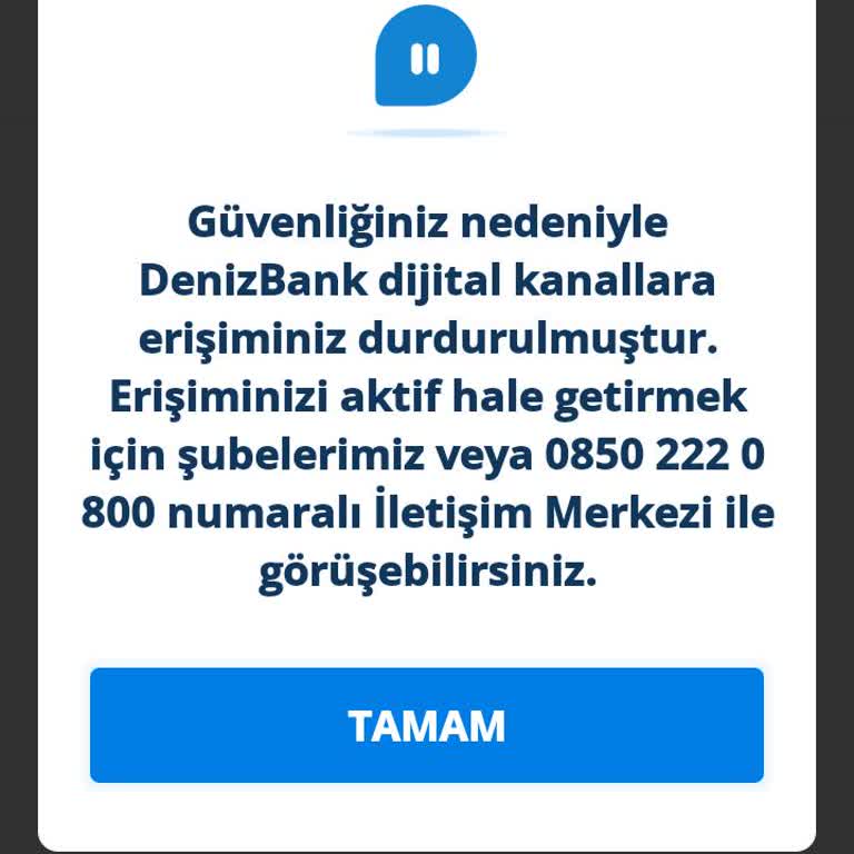 Denizbank İnternet Bankacılığı Erişim Sorunu