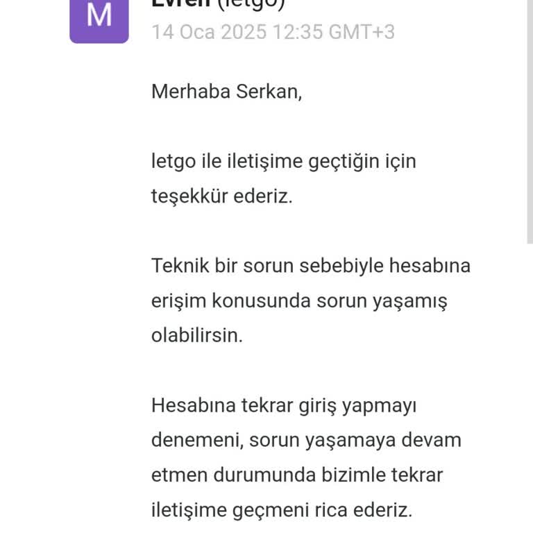 Letgo Hesabım Haksız Engellendi!