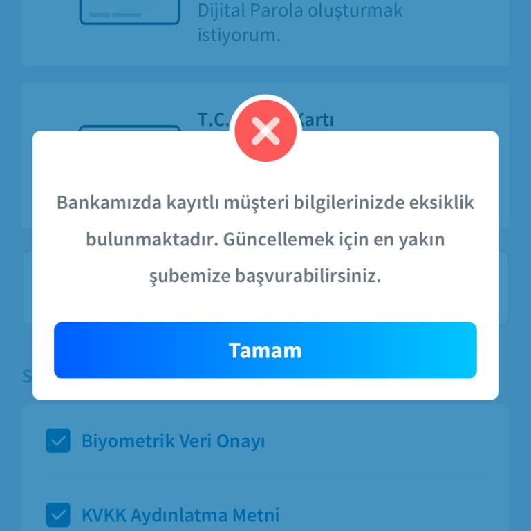 Eksik Bilgi Yüzünden Dijital Parola Alamama Sorunu