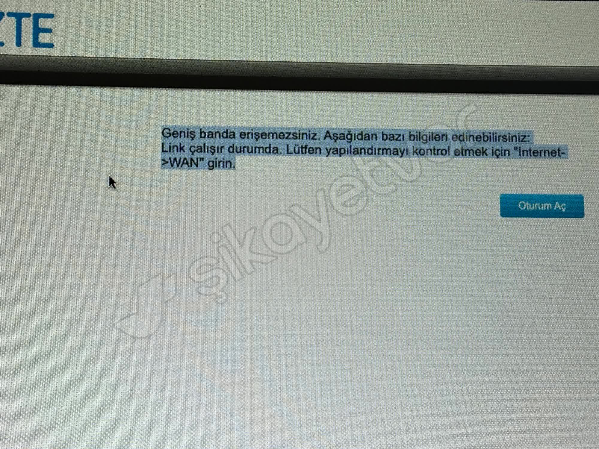Geniş Banda Erişemezsiniz Hatası Şikayet ve Yorumları - Şikayetvar