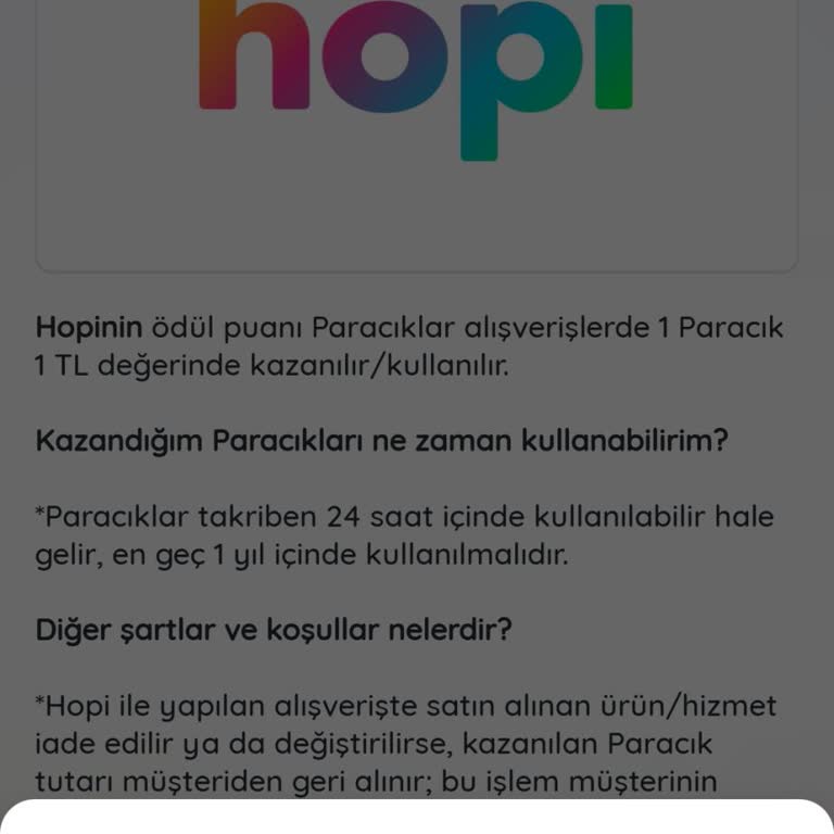 Hopi Paracık Kullanım Hatası Ve Acil Çözüm Talebi