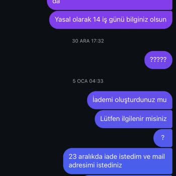 Sipariş İletişim Sorunları Ve İade Süreci