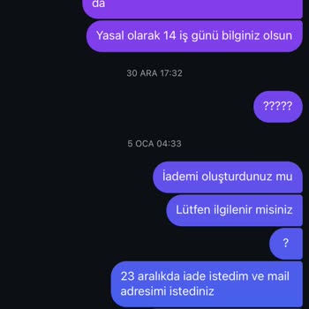 Sipariş İletişim Sorunları Ve İade Süreci