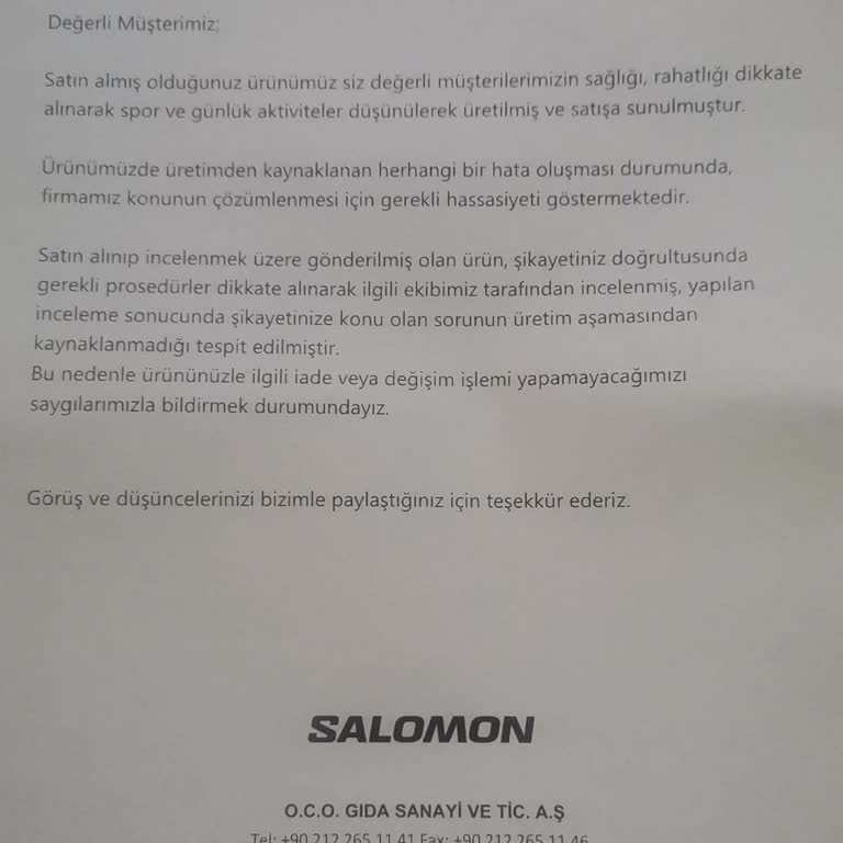 Garanti Kapsamındaki Ayakkabıda Erken Deformasyon Sorunu