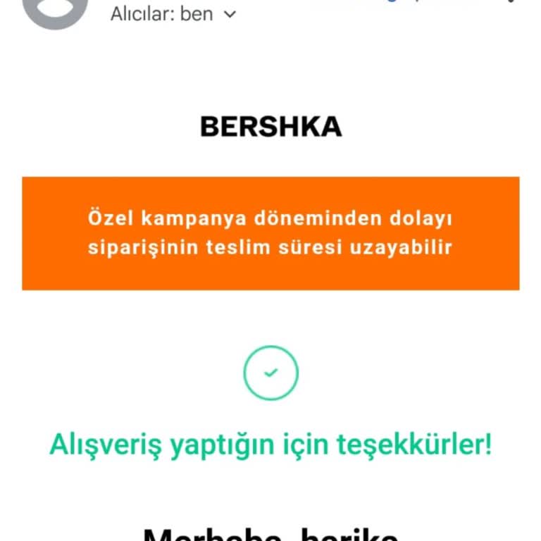 Bershka Siparişim Hala Kargoya Verilmedi!