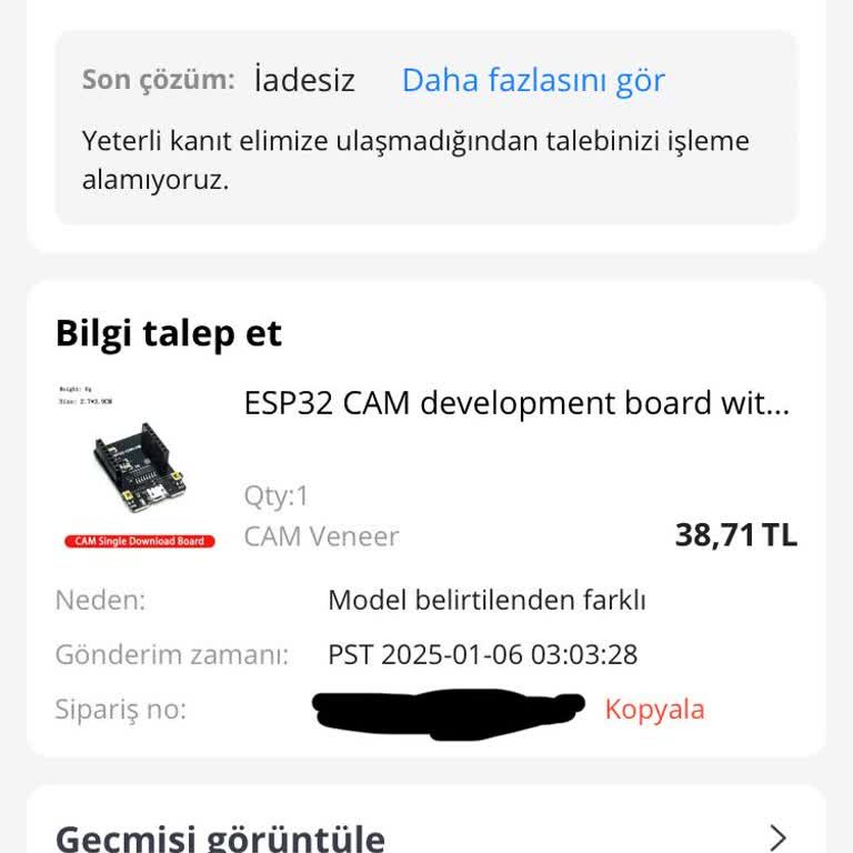 Aliexpress Dan Yuan Electronics Technology Store Şikayetçiyim