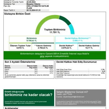 Garanti BBVA Zorunlu Emeklilikte Para İadesi Sorunu