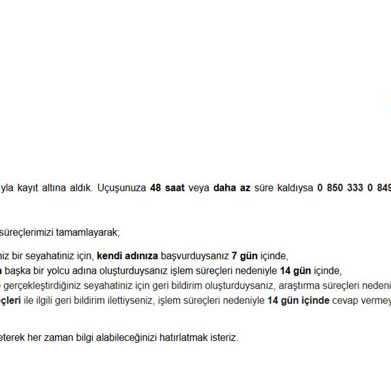 Türk Havayolları Tazminat Sürecinde Gecikme Ve İletişim Sorunları