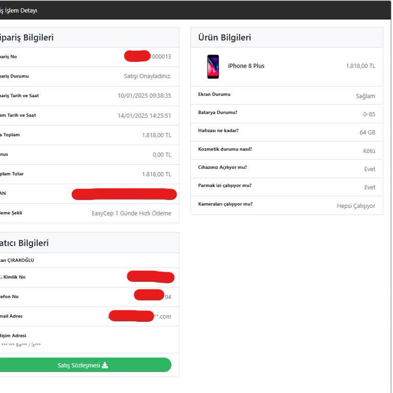 Telefon Satışında Ödeme Sorunları