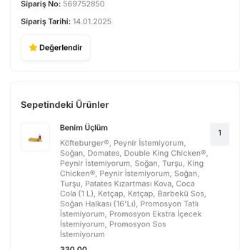 Burger King Siparişimde Beklenmeyen Hayal Kırıklığı