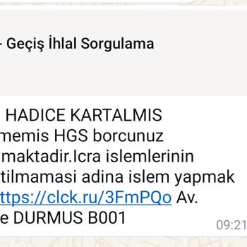 Yanlış HGS Borcu Bildirimi