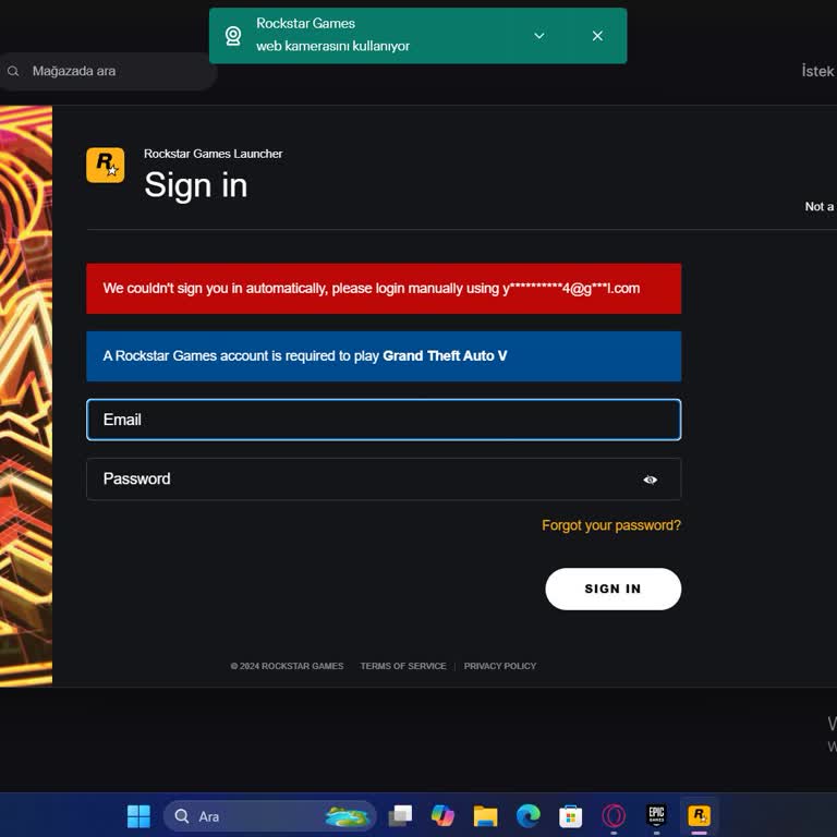 Unable to Access GTA 5 on Epic Games Due to Stolen Rockstar Email