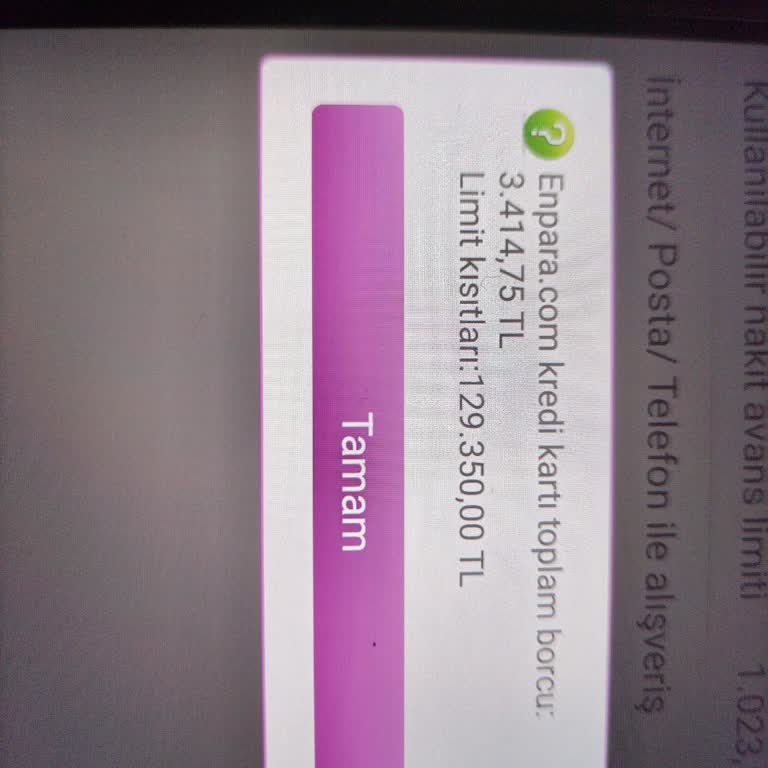 Ödenmiş Borca Rağmen Kart Limiti Kısıtlaması