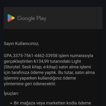 Google Play Geri Ödemesi Sorunu
