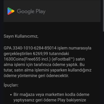 Google Play Geri Ödemesi Sorunu