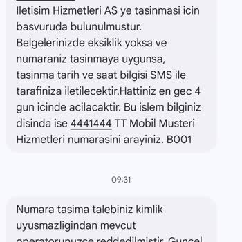 Operatörler Arası İletişim Sorunu Ve Hattımı Taşıyamama