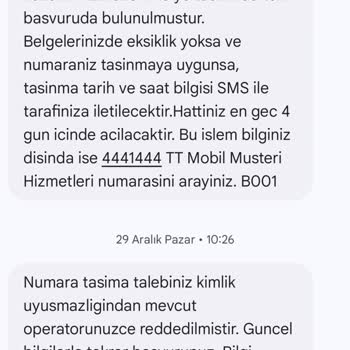 Operatörler Arası İletişim Sorunu Ve Hattımı Taşıyamama