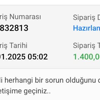 Siparişin Hazırlanma Sürecinde Büyük Sorun